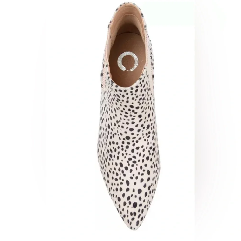 Journee Collection Black and White Ankle Booties with Sleek Design
